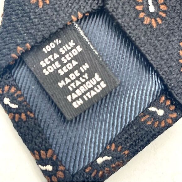 Ermenegildo Zegna Paisley Silk Tie, Blue/Red - Picture 3 of 6